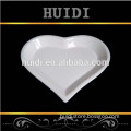 Wedding charger heart shape ceramic plate, white ceramic dinnerware plate for weding